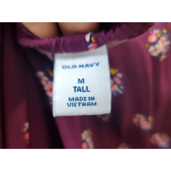 Old Navy Womens Purple Floral Rayon Scoop Neck Sleeveless Long Maxi Dress Size M - Picture 8 of 16